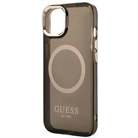 Guess GUHMP14MHTCMK iPhone 14 Plus 6.7" black/black hard case Gold Outline Translucent MagSafe - Apple Cases - Cases - Techbox