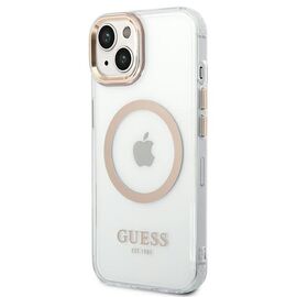 Guess GUHMP14MHTRMD iPhone 14 Plus 6,7" z&Aring;&sbquo;oty/gold hard case Metal Outline Magsafe - Apple Cases - Cases - Techbox