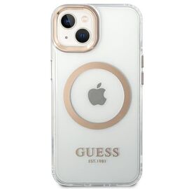 Guess GUHMP14MHTRMD iPhone 14 Plus 6,7" z&Aring;&sbquo;oty/gold hard case Metal Outline Magsafe - Apple Cases - Cases - Techbox