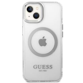 Guess GUHMP14SHTRMS iPhone 14 6.1" silver/silver hard case Metal Outline Magsafe - Apple Cases - Cases - Techbox