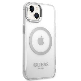 Guess GUHMP14SHTRMS iPhone 14 6.1" silver/silver hard case Metal Outline Magsafe - Apple Cases - Cases - Techbox