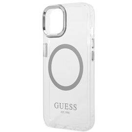 Guess GUHMP14SHTRMS iPhone 14 6.1" silver/silver hard case Metal Outline Magsafe - Apple Cases - Cases - Techbox