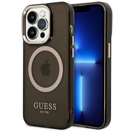 Guess GUHMP14XHTCMK iPhone 14 Pro Max 6.7" black/black hard case Gold Outline Translucent MagSafe - Apple Cases - Cases - Techbox
