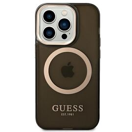 Guess GUHMP14XHTCMK iPhone 14 Pro Max 6.7" black/black hard case Gold Outline Translucent MagSafe - Apple Cases - Cases - Techbox