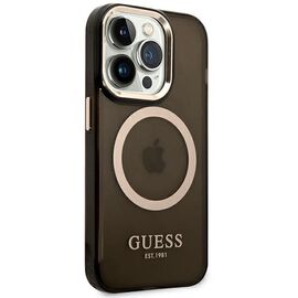 Guess GUHMP14XHTCMK iPhone 14 Pro Max 6.7" black/black hard case Gold Outline Translucent MagSafe - Apple Cases - Cases - Techbox