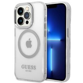 Guess GUHMP14XHTRMS iPhone 14 Pro Max 6.7" silver/silver hard case Metal Outline Magsafe - Apple Cases - Cases - Techbox