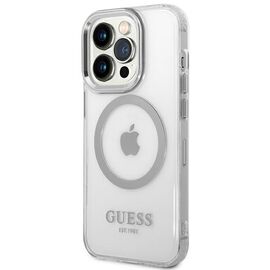 Guess GUHMP14XHTRMS iPhone 14 Pro Max 6.7" silver/silver hard case Metal Outline Magsafe - Apple Cases - Cases - Techbox