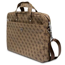 Guess Saffiano 4G Triangle Logo bag for a 16'' laptop - brown | Techbox