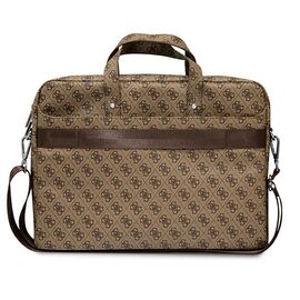 Guess Saffiano 4G Triangle Logo bag for a 16'' laptop - brown | Techbox