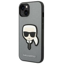 Karl Lagerfeld KLHCP14SSAPKHG iPhone 14 6,1" srebrny/silver hardcase Saffiano Karl`s Head Patch | Techbox