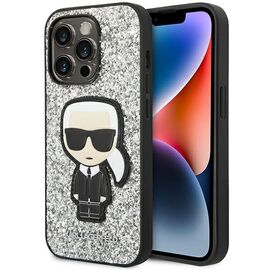 Karl Lagerfeld KLHCP14XGFKPG iPhone 14 Pro Max 6.7 "hardcase silver / silver Glitter Flakes Ikonik - Apple Cases - Cases - Techbox