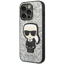 Karl Lagerfeld KLHCP14XGFKPG iPhone 14 Pro Max 6.7 "hardcase silver / silver Glitter Flakes Ikonik - Apple Cases - Cases - Techbox