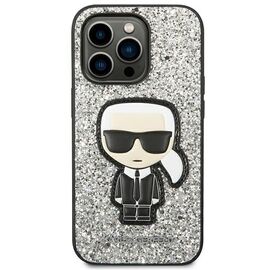 Karl Lagerfeld KLHCP14XGFKPG iPhone 14 Pro Max 6.7 "hardcase silver / silver Glitter Flakes Ikonik - Apple Cases - Cases - Techbox