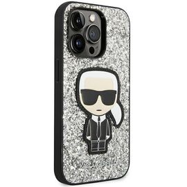 Karl Lagerfeld KLHCP14XGFKPG iPhone 14 Pro Max 6.7 "hardcase silver / silver Glitter Flakes Ikonik - Apple Cases - Cases - Techbox