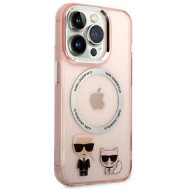Karl Lagerfeld KLHMP14LHKCP iPhone 14 Pro 6.1" hardcase pink/pink Karl &amp; Choupette Aluminum Magsafe - Apple Cases - Cases - Techbox