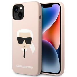 Karl Lagerfeld KLHMP14MSLKHLP iPhone 14 Plus 6,7" hardcase jasnoróżowy/light pink Silicone Karl`s Head Magsafe - Apple Cases - Cases - Techbox
