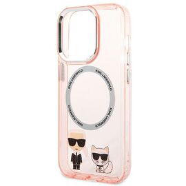 Karl Lagerfeld KLHMP14XHKCP iPhone 14 Pro Max 6.7 "hardcase pink / pink Karl &amp; Choupette Aluminum Magsafe - Apple Cases - Cases - Techbox