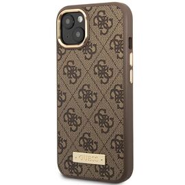Guess GUHMP14MU4GPRW iPhone 14 Plus 6,7" br&Auml;&hellip;zowy/brown hard case 4G Logo Plate MagSafe - Apple Cases - Cases - Techbox
