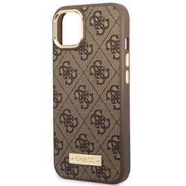 Guess GUHMP14MU4GPRW iPhone 14 Plus 6,7" br&Auml;&hellip;zowy/brown hard case 4G Logo Plate MagSafe - Apple Cases - Cases - Techbox