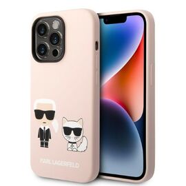 Karl Lagerfeld KLHMP14LSSKCI iPhone 14 Pro 6.1 "hardcase light pink / light pink Silicone Karl &amp; Choupette Magsafe - Apple Cases - Cases - Techbox