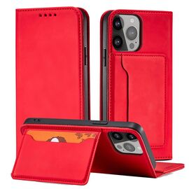 Magnet Card Case for Samsung Galaxy S23 Ultra flip cover wallet stand red | Techbox
