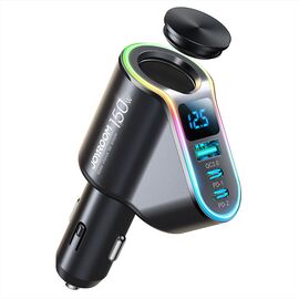 Joyroom fast car charger 4in1 USB-A QC3.0 / 2xUSB-C PD 150W black (JR-CL21) | Techbox