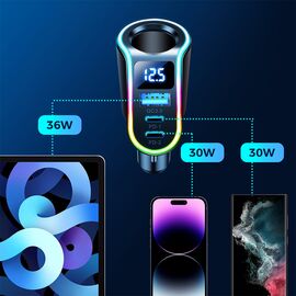 Joyroom fast car charger 4in1 USB-A QC3.0 / 2xUSB-C PD 150W black (JR-CL21) | Techbox