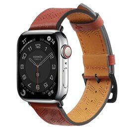 Strap Leather for Apple Watch 38 / 40 / 41 mm band bracelet - red | Techbox