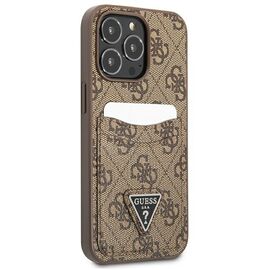 Guess 4G Triangle Logo Cardslot Case for iPhone 13 Pro / 13 - Brown - Apple Cases - Cases - Techbox