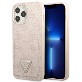 Guess 4G Triangle Logo Cardslot Case for iPhone 13 Pro / 13 - Pink - Apple Cases - Cases - Techbox