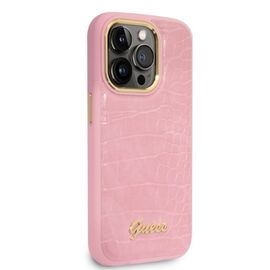 Guess Croco Collection case for iPhone 14 Pro - pink - Apple Cases - Cases - Techbox