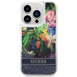 Guess Flower Liquid Glitter case for iPhone 14 Pro Max - blue | Techbox