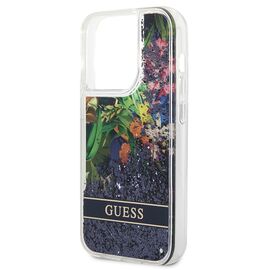 Guess Flower Liquid Glitter case for iPhone 14 Pro Max - blue | Techbox