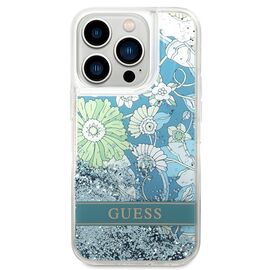 Guess Flower Liquid Glitter case for iPhone 14 Pro Max - green | Techbox