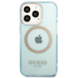 Guess Gold Outline Translucent MagSafe case for iPhone 13 Pro / iPhone 13 - blue - Apple Cases - Cases - Techbox