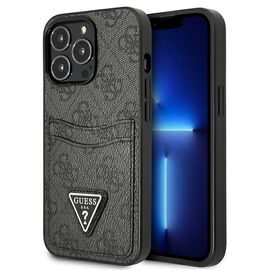 Guess GUHCP13LP4TPK iPhone 13 Pro / 13 6.1" black/black hardcase 4G Triangle Logo Cardslot - Apple Cases - Cases - Techbox