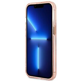 Guess GUHMP13LHTCMP iPhone 13 Pro / 13 6.1" pink/pink hard case Gold Outline Translucent MagSafe - Apple Cases - Cases - Techbox