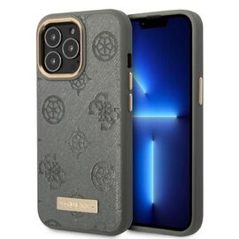 Guess GUHMP13LSAPSTG iPhone 13 Pro / 13 6.1" grey/grey hardcase Peony Logo Plate MagSafe - Apple Cases - Cases - Techbox