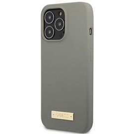 Guess GUHMP13LSPLG iPhone 13 Pro / 13 6.1" grey/grey hard case Silicone Logo Plate MagSafe - Apple Cases - Cases - Techbox