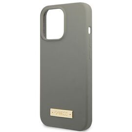 Guess GUHMP13LSPLG iPhone 13 Pro / 13 6.1" grey/grey hard case Silicone Logo Plate MagSafe - Apple Cases - Cases - Techbox