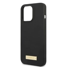 Guess GUHMP13LSPLK iPhone 13 Pro / 13 6.1" black/black hard case Silicone Logo Plate MagSafe - Apple Cases - Cases - Techbox