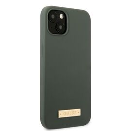 Guess GUHMP13MSBPLA iPhone 13 6.1" green/khaki hard case Silicone Logo Plate MagSafe - Apple Cases - Cases - Techbox