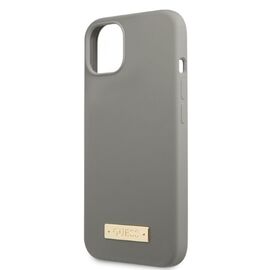 Guess GUHMP13MSPLG iPhone 13 6.1" grey/grey hard case Silicone Logo Plate MagSafe - Apple Cases - Cases - Techbox