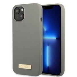 Guess GUHMP13SSPLG iPhone 13 mini 5.4" grey/grey hard case Silicone Logo Plate MagSafe | Techbox