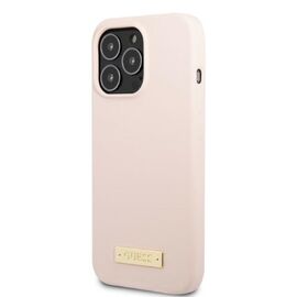 Guess GUHMP13XSPLP iPhone 13 Pro Max 6.7" pink/pink hard case Silicone Logo Plate MagSafe - Apple Cases - Cases - Techbox