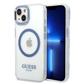 Guess Metal Outline MagSafe case for iPhone 14 Plus - blue - Apple Cases - Cases - Techbox