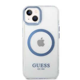Guess Metal Outline MagSafe case for iPhone 14 Plus - blue - Apple Cases - Cases - Techbox