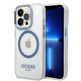Guess Metal Outline MagSafe case for iPhone 14 Pro - blue - Apple Cases - Cases - Techbox