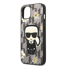 Karl Lagerfeld Flower Ikonik Karl case for iPhone 13 mini - gray | Techbox