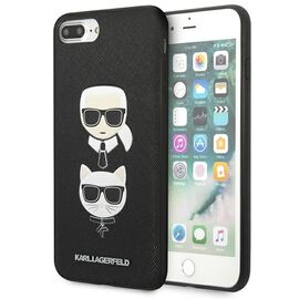 Karl Lagerfeld Saffiano Karl&amp;Choupette Head case for iPhone 7 Plus / iPhone 8 Plus - black | Techbox